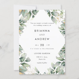 Modern Eucalyptus Wedding Invitation Einladung Inbjudningar