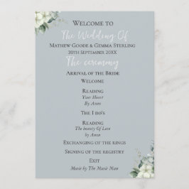 Modern eukalyptus-Bröllopsprogram Program
