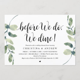 Modern Eukalyptus, Bröllsrepetition Middag Inbjudningar