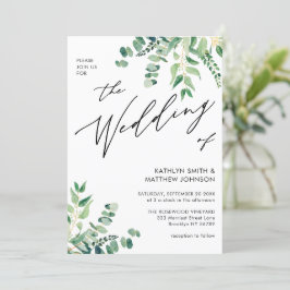 Modern eukalyptus Greenery allt på ett Bröllop Inbjudningar