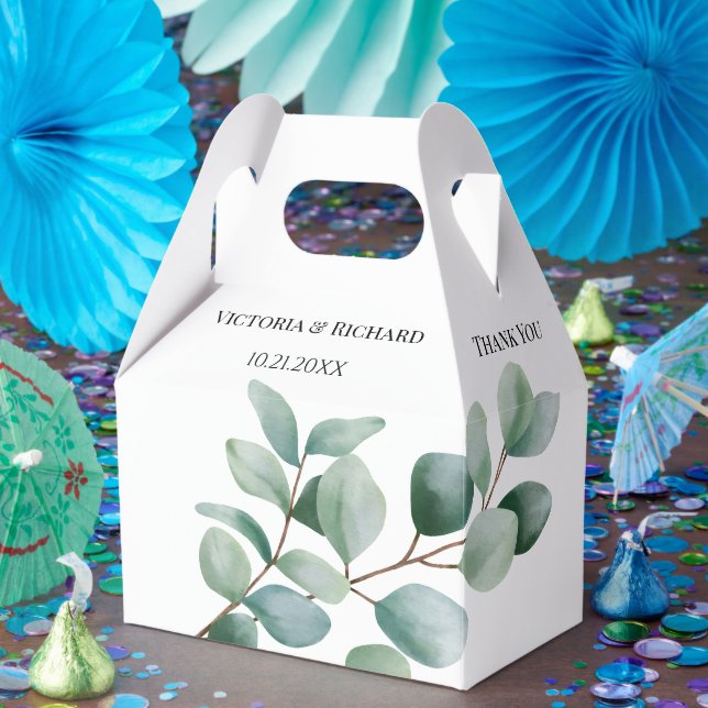 Modern Eukalyptus Grönska Bröllop Presentaskar (Part)