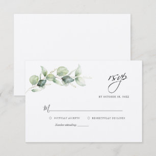 Modern Eukalyptus Grönska Bröllops RSVP-kort Anteckningskort