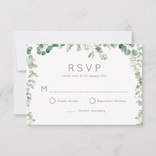 modern eukalyptus grönska RSVP-kort OSA Kort