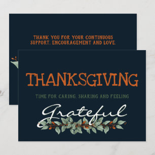 Modern eukalyptus  Känns tacksam  Thanksgiving Julkort