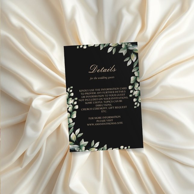 Modern eukalyptus löv elegant bröllop tilläggskort (Skapare uppladdad)