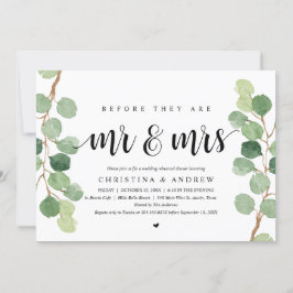 Modern Eukalyptus, Övningsmiddag inför bröllopet Inbjudningar