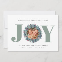 Modern eukalyptus Photo Typography-julkort