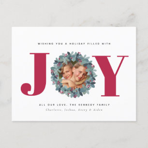 Modern eukalyptus Photo Typography-julkort Vykort