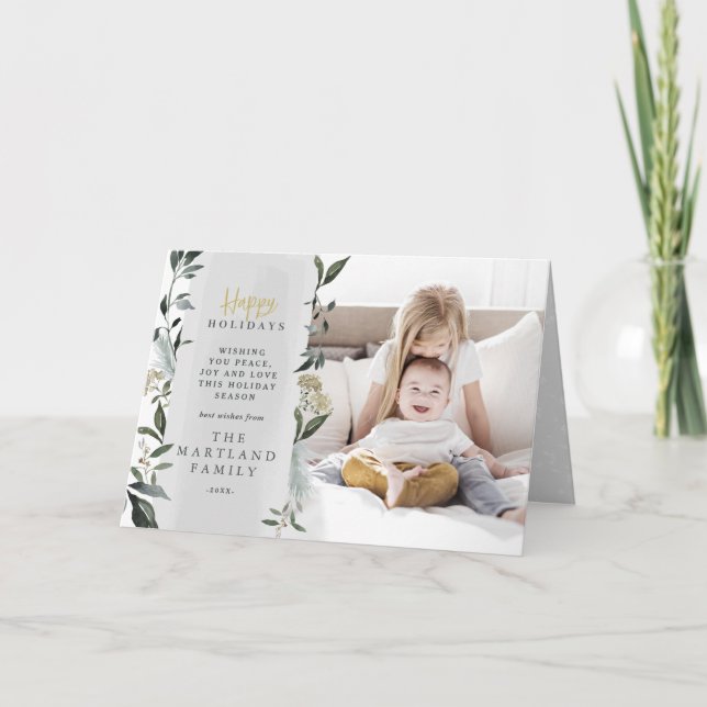 Modern eukalyptus-skript - bild Jul Helgkort (Framsida)