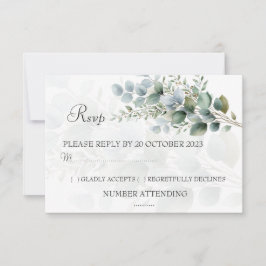 Modern Eukalyptus Vattenfärg Bröllops RSVP-kort OSA Kort