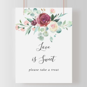 Modern eukalyptusblomma Kärlek är sött tecken Poster