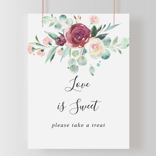 Modern eukalyptusblomma Kärlek är sött tecken Poster (Skapare uppladdad)