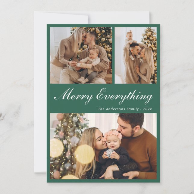 Modern Everything Christmas Holiday Card Julkort (Framsida)