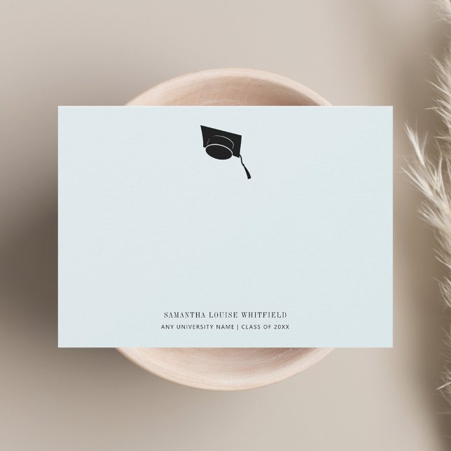 Modern Examen 2026 Klassisk Examen Hatt Tack Kort (Modern Graduation 2025 Classic Grad Cap Thank You Card)