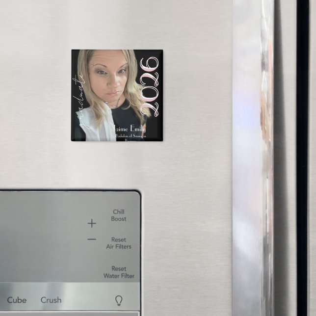 Modern Examen 2026 Ljusrosa Foto Servett Magnet (In Situ (Fridge))