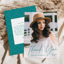 Modern examen grön skrift foto examen tack kort