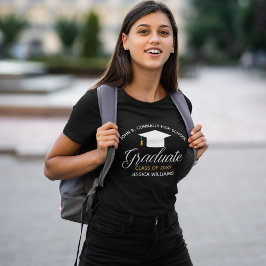 Modern examen personlig svart för kvinnor t shirt
