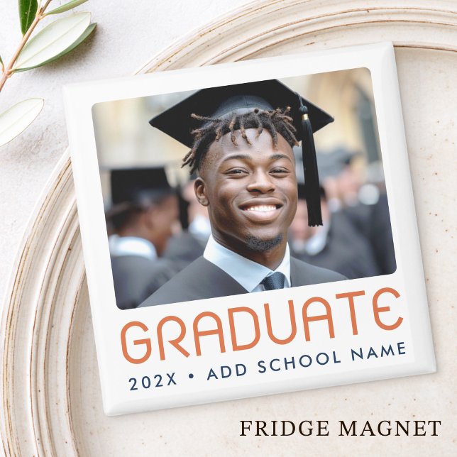 Modern examenår foto examen magnet (Modern graduation year photo graduate magnet)