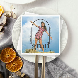 Modern examensfest Svart typografi Foto  Pappersservett