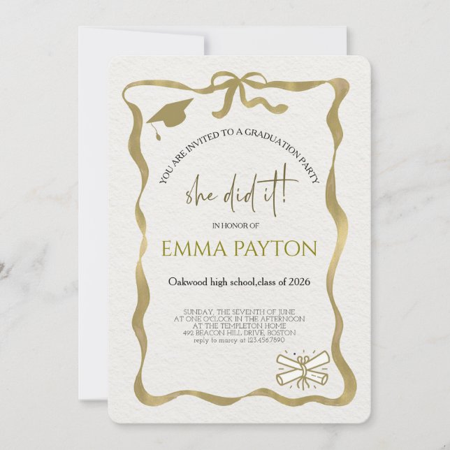 Modern examensfirande  inbjudningar (Framsida)