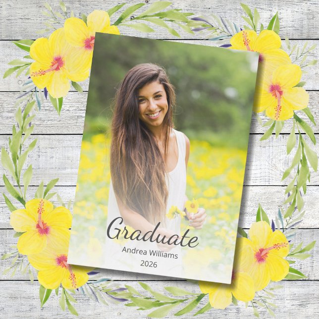 Modern examensfoto enkel stilren examen inbjudningar (Skapare uppladdad)