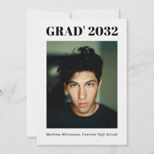 Modern examensfoto inbjudan till examensfest