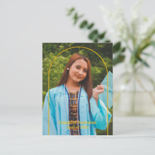 Modern examensfoto postkort - Minimalistisk kungör Vykort