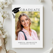 Modern examenshatt minimalistisk examensfoto