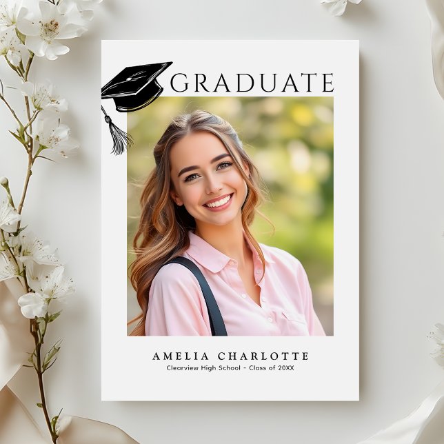 Modern examenshatt minimalistisk examensfoto meddelande (Skapare uppladdad)