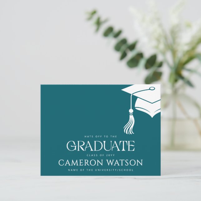 Modern examenshatt skärm graduation kort (Stående Fram)
