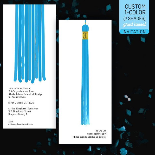 Modern examensinbjudan 2 färg Tassel (Skapare uppladdad)