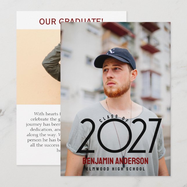 modern examenstudent examen 2027 meddelande (Fram/baksida)