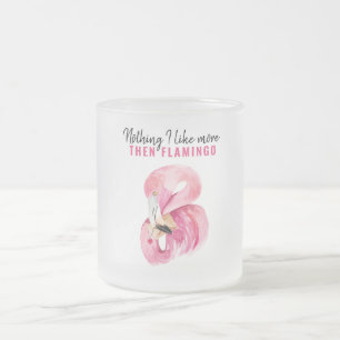 Modern Exotic Rosa Watercolor Flamingo Gift Frostad Glasmugg