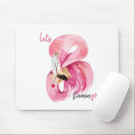 Modern exotisk Rosa Låt oss Flamingo Watercolor Musmatta<br><div class="desc">Modern exotisk Rosa Låt oss Flamingo Watercolor</div>