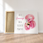 Modern exotisk Rosa vattenfärgslamingo med citat Canvastryck<br><div class="desc">Modern exotisk Rosa vattenfärgslamingo med citat</div>