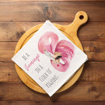 Modern exotisk Rosa vattenfärgslamingo med citat Kökshandduk<br><div class="desc">Modern exotisk Rosa vattenfärgslamingo med citat</div>
