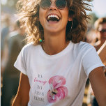 Modern exotisk Rosa vattenfärgslamingo med citat T Shirt<br><div class="desc">Modern exotisk Rosa vattenfärgslamingo med citat</div>