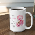 Modern exotisk Rosa vattenfärgslamingo med citat Två-Tonad Mugg<br><div class="desc">Modern exotisk Rosa vattenfärgslamingo med citat</div>