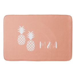 Modern exotisk Rosa Vit ananas Mönster Badrumsmatta