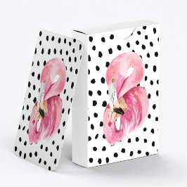Modern exotisk Rosa Watercolor Flamingo & Dots Casinokort