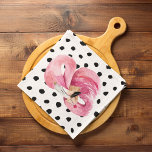 Modern exotisk Rosa Watercolor Flamingo & Dots Kökshandduk<br><div class="desc">Modern exotisk Rosa Watercolor Flamingo & Dots</div>