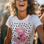 Modern exotisk Rosa Watercolor Flamingo & Dots T Shirt<br><div class="desc">Modern exotisk Rosa Watercolor Flamingo & Dots</div>