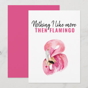 Modern exotisk Rosa Watercolor Flamingo Gift Julkort