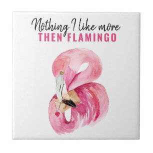 Modern exotisk Rosa Watercolor Flamingo Gift Kakelplatta