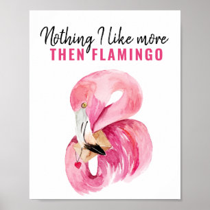 Modern exotisk Rosa Watercolor Flamingo Gift Poster