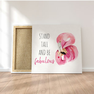 Modern exotisk stall och varm Flamingo Canvastryck