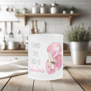 Modern exotisk stall och varm Flamingo Frostad Glasmugg