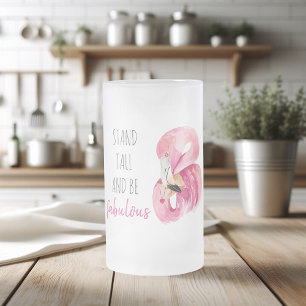 Modern exotisk stall och varm Flamingo Frostat Ölglas