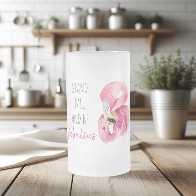 Modern exotisk stall och varm Flamingo Frostat Ölglas (Skapare uppladdad)