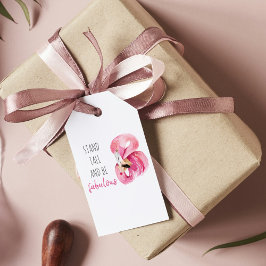 Modern exotisk stall och varm Flamingo Presentetikett